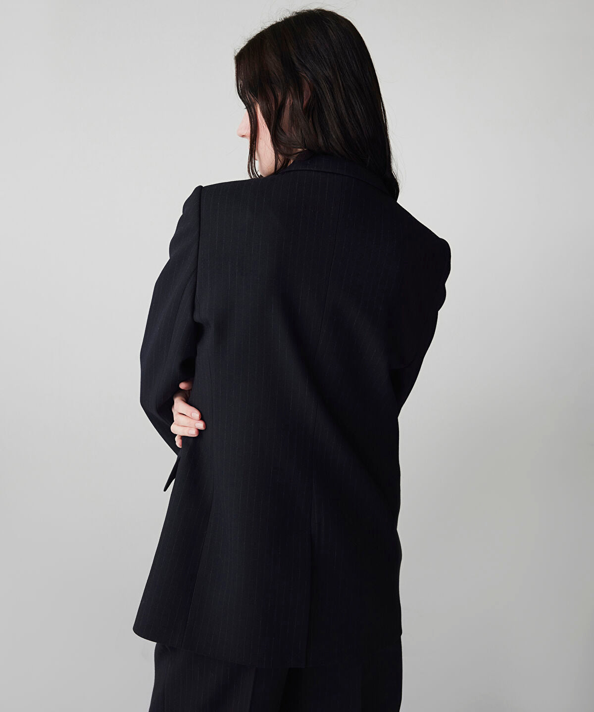 Zoomed Striped Double-Breasted Blazer