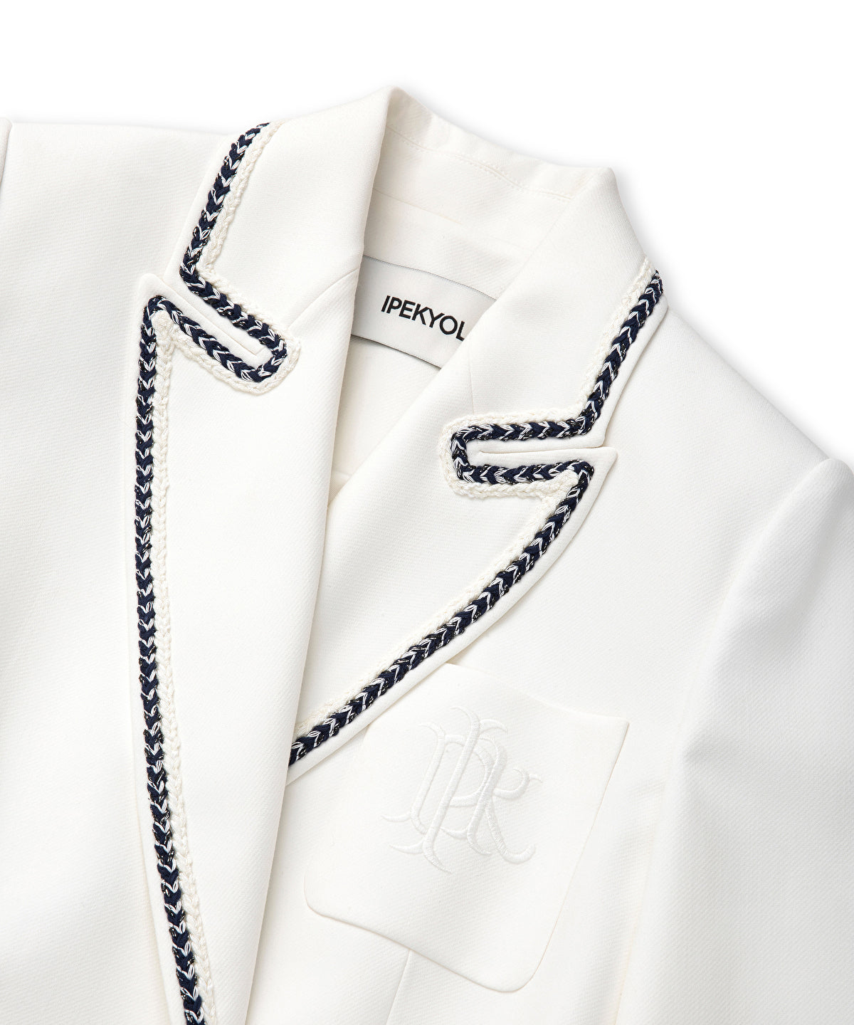 Contrast Trim Double-Breasted Blazer