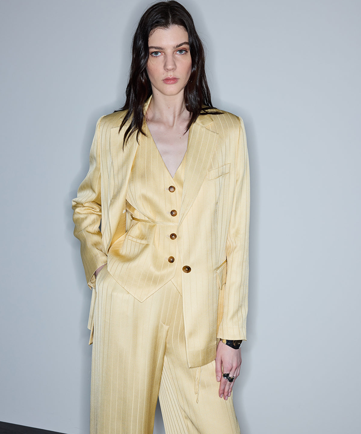 Zoomed Striped Jacquard Blazer