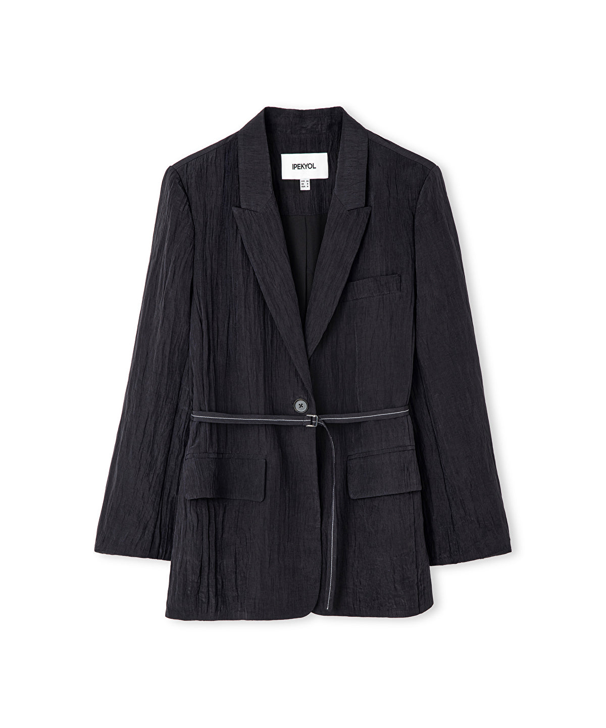Zoomed Crinkle-Effect Blazer