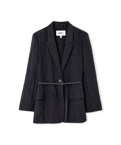 Crinkle-Effect Blazer