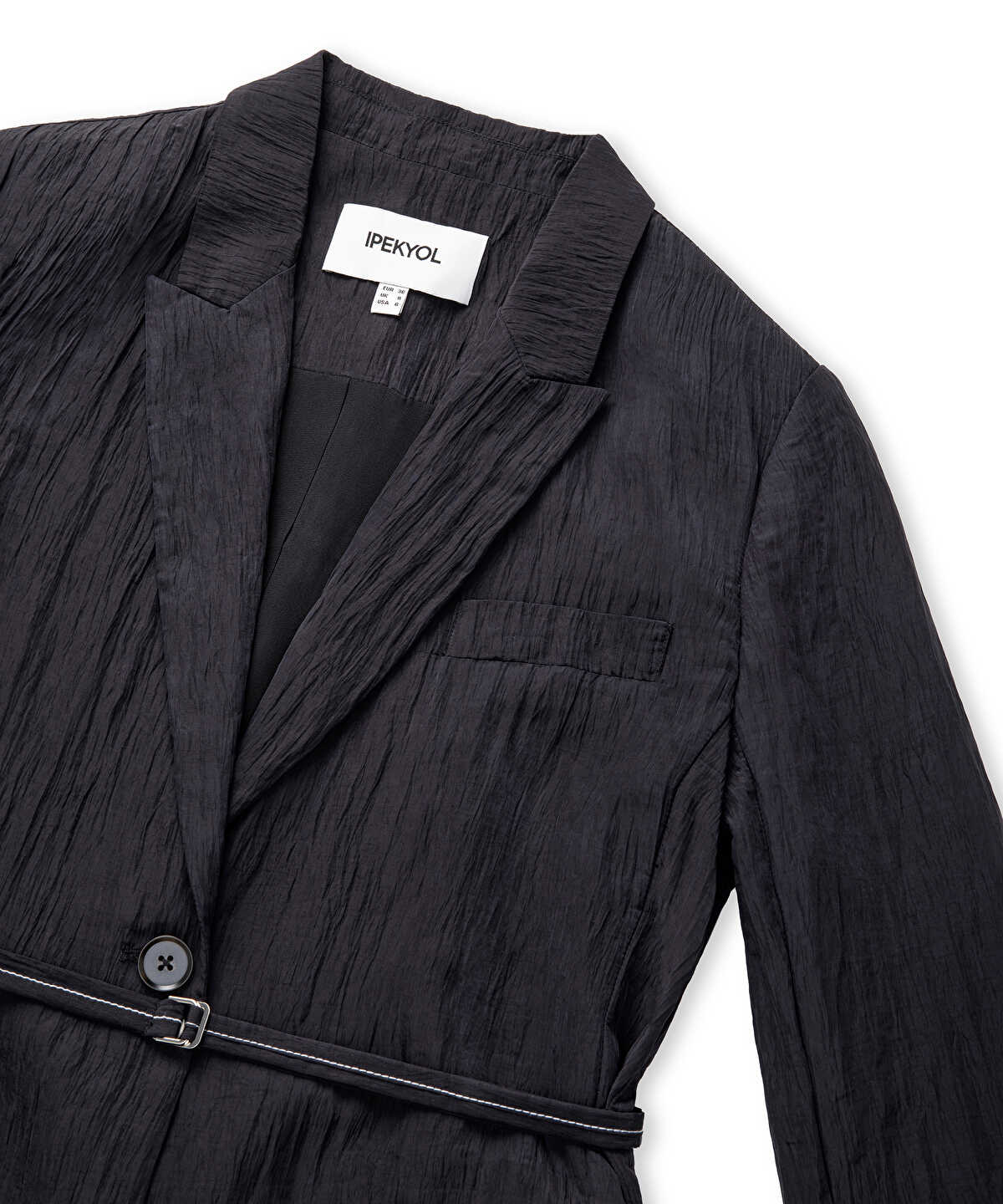Crinkle-Effect Blazer