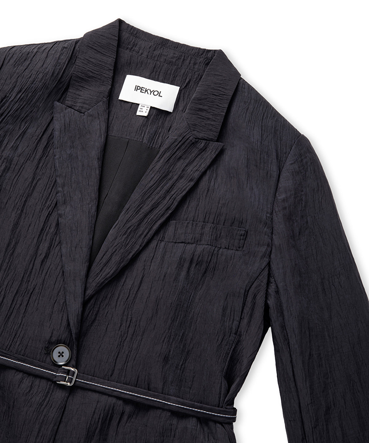 Zoomed Crinkle-Effect Blazer