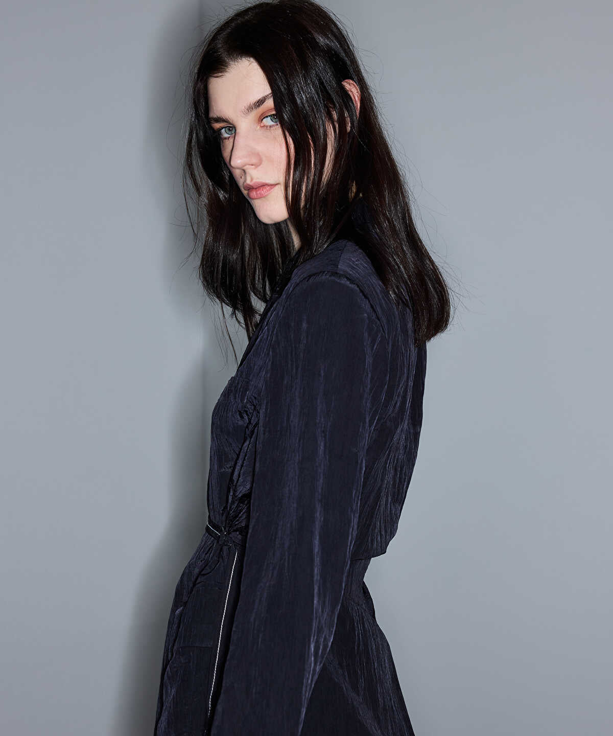 Crinkle-Effect Blazer