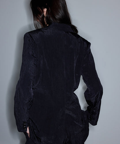 Crinkle-Effect Blazer