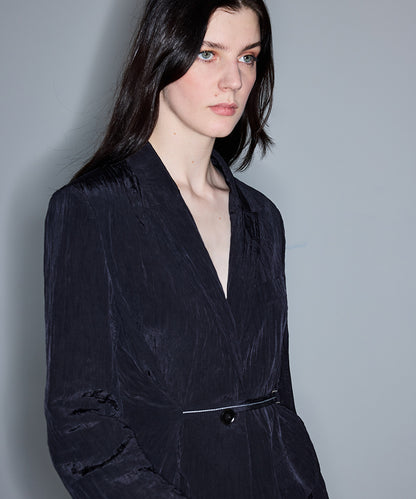 Crinkle-Effect Blazer