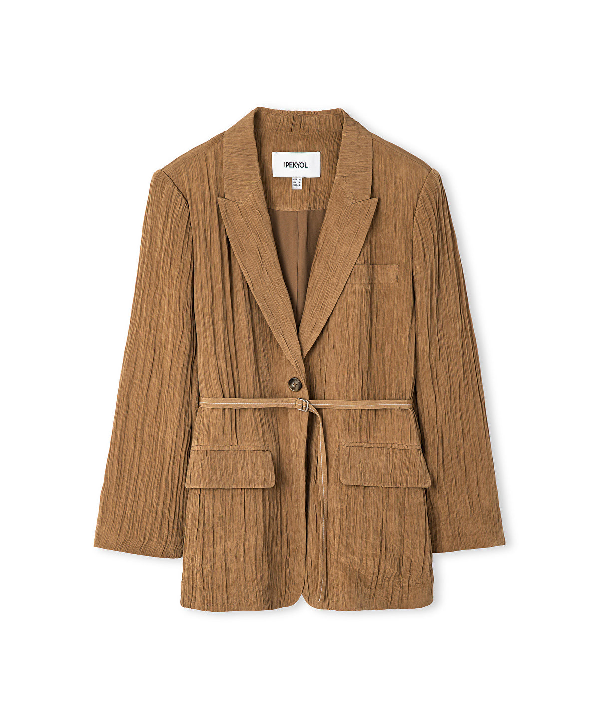 Zoomed Crinkle-Effect Blazer