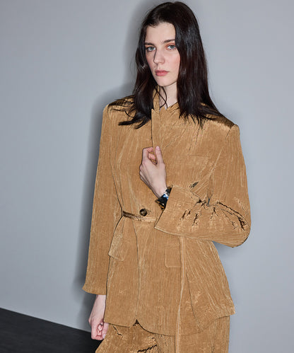 Crinkle-Effect Blazer