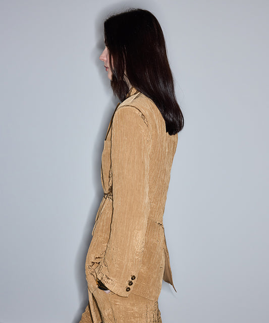 Crinkle-Effect Blazer