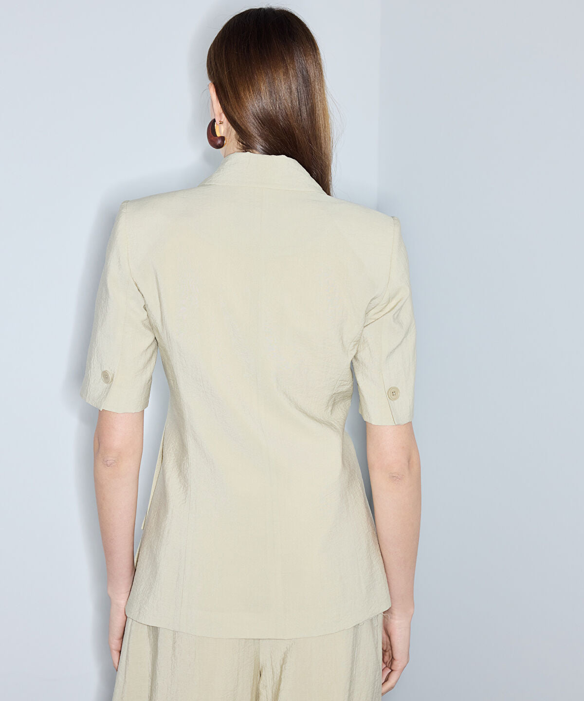 Zoomed Asymmetric Double-Breasted Blazer