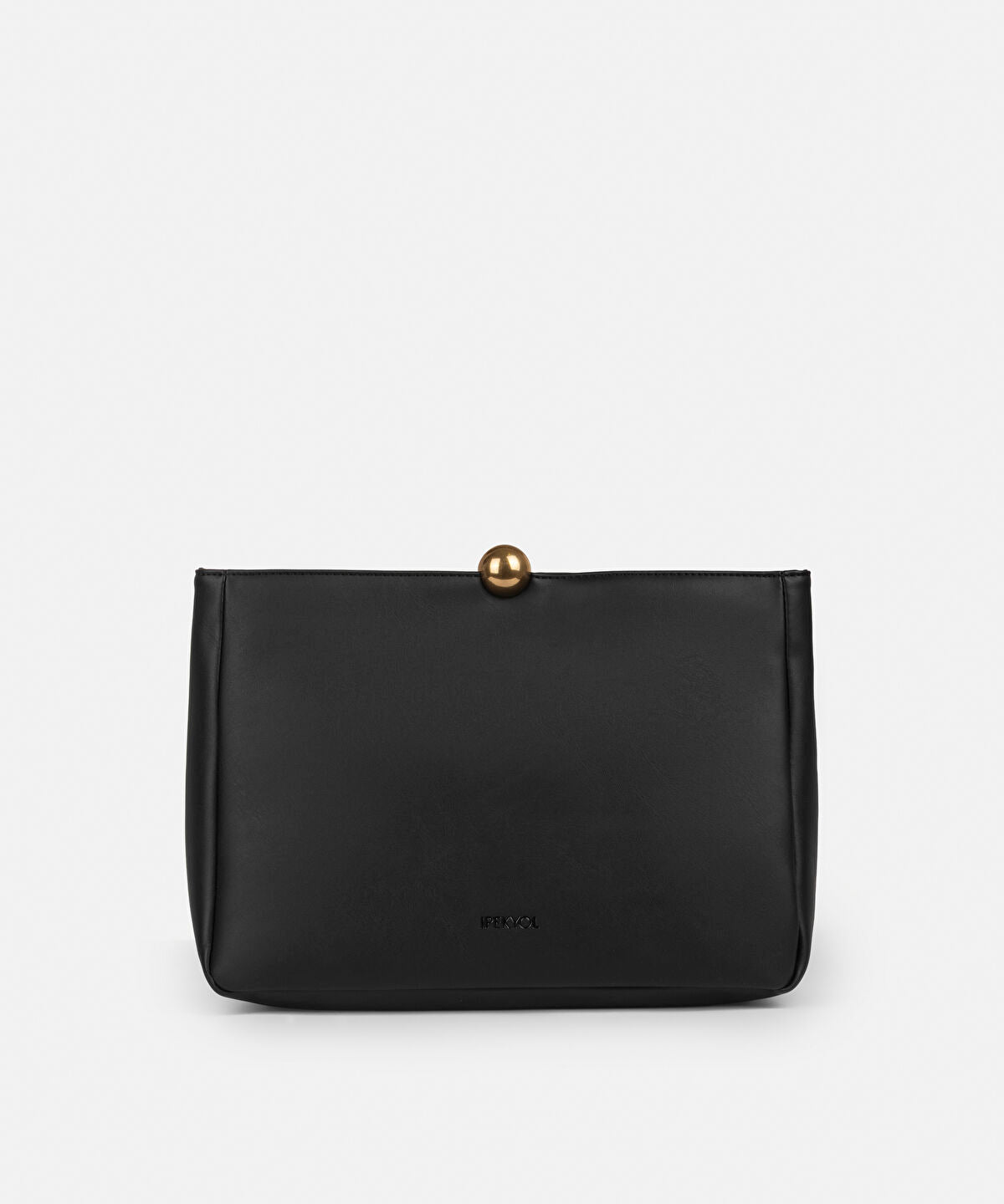 Zoomed Leather-Effect Clutch