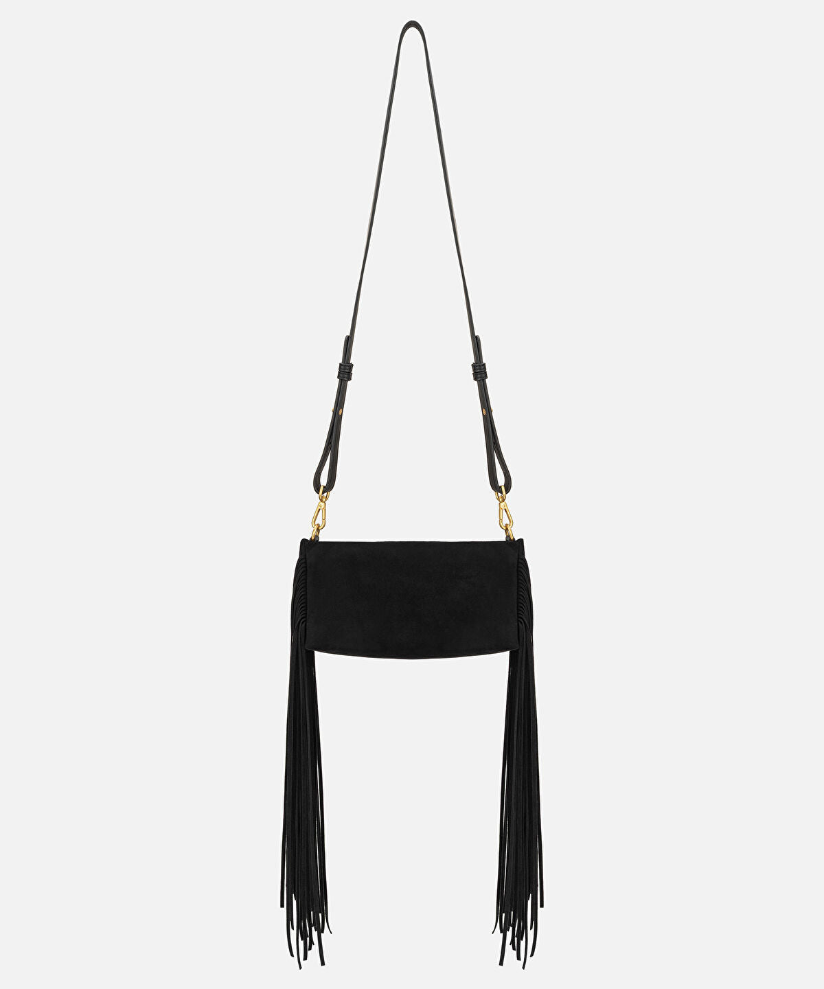 Zoomed Tassel Trim Clutch with Detachable Strap