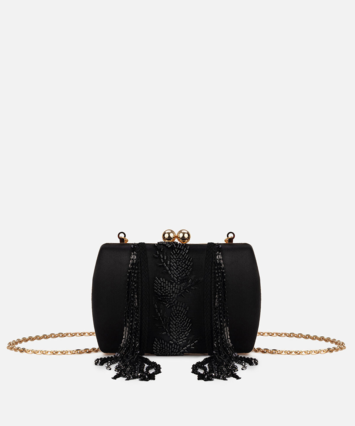 Zoomed Beaded Dangle Clutch
