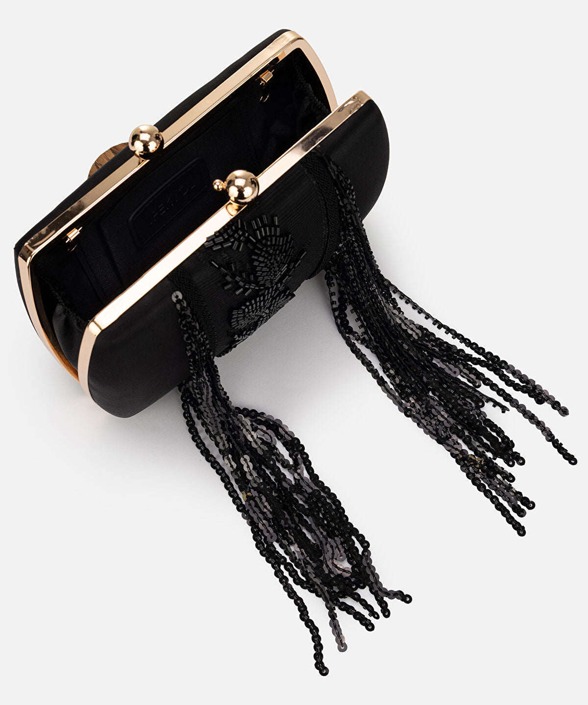 Zoomed Beaded Dangle Clutch