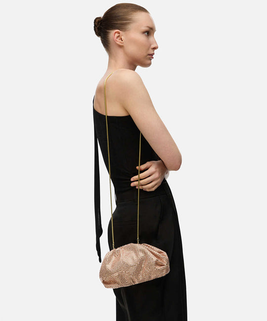 Rhinestone Clutch with Detachable Strap
