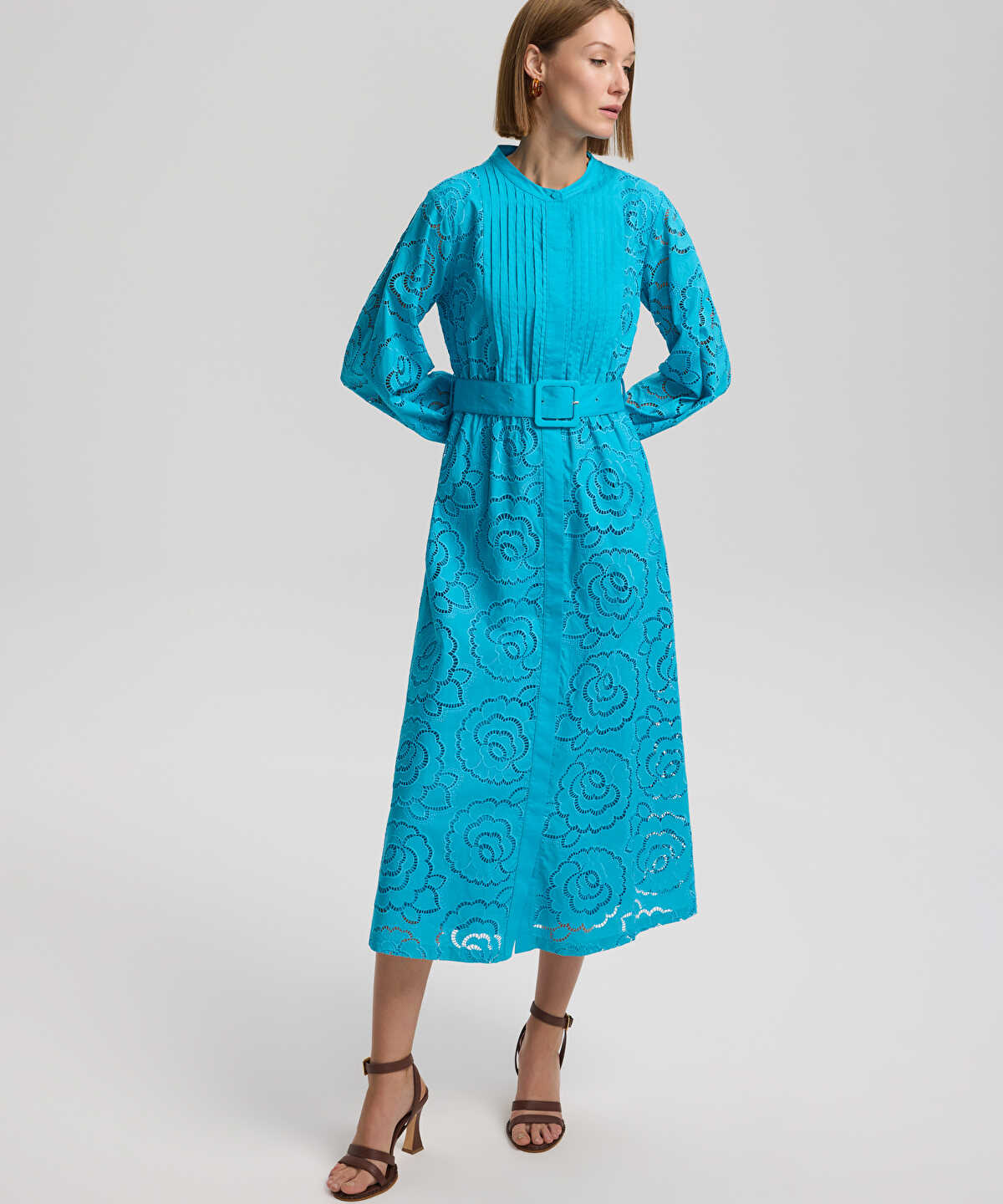 Embroidered Midi Dress