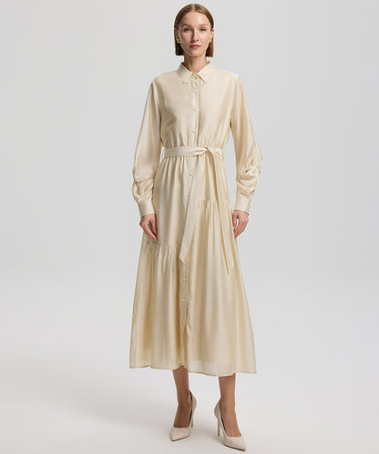 Belted shirt dress
