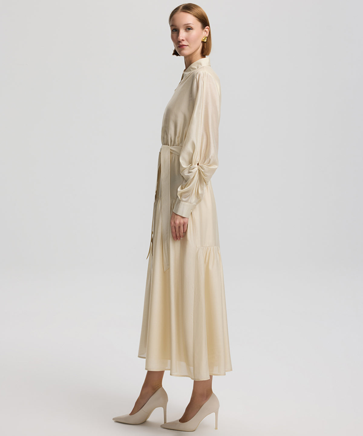Belted shirt dress
