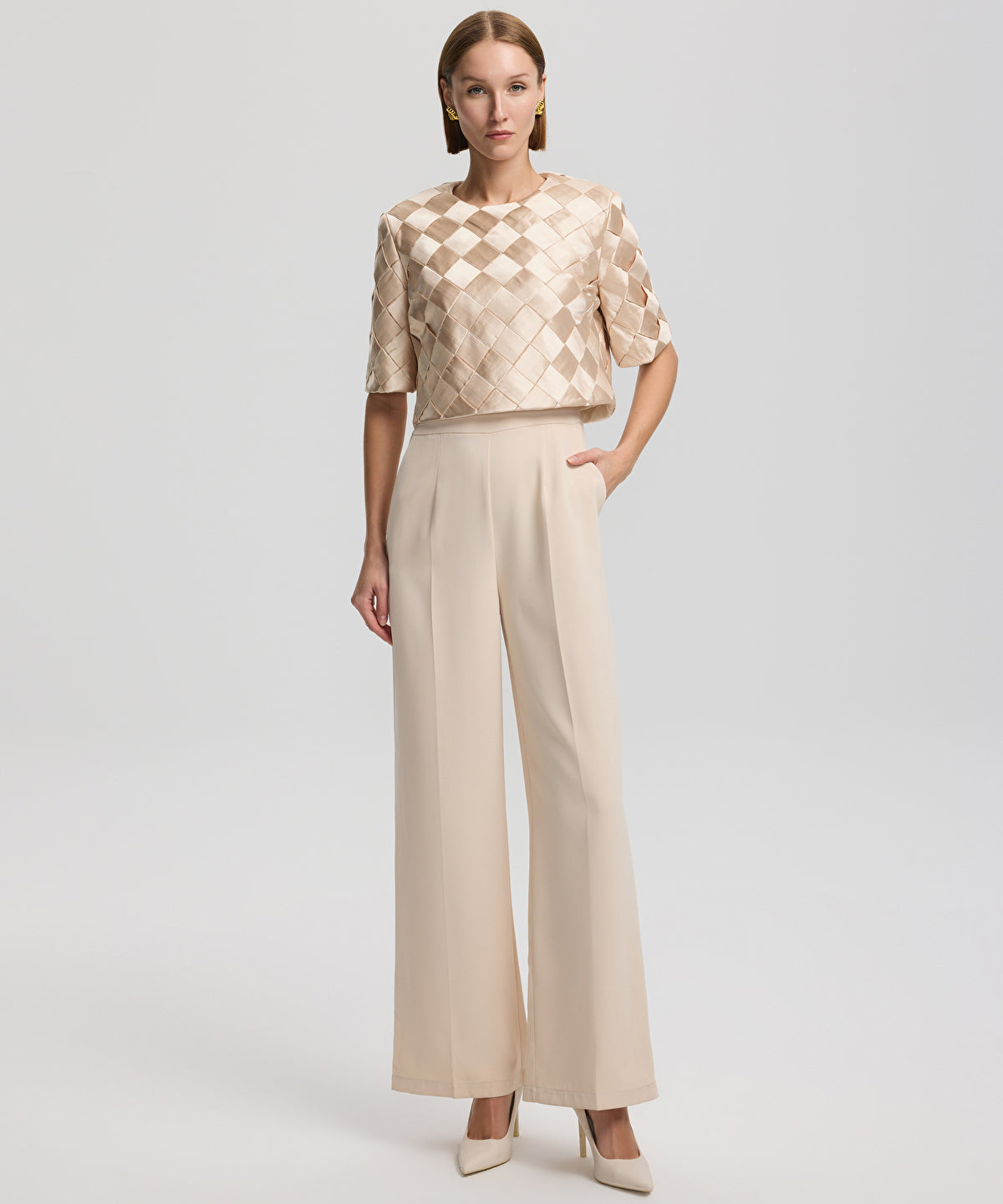Zoomed Contrast Textured Jumpsuit