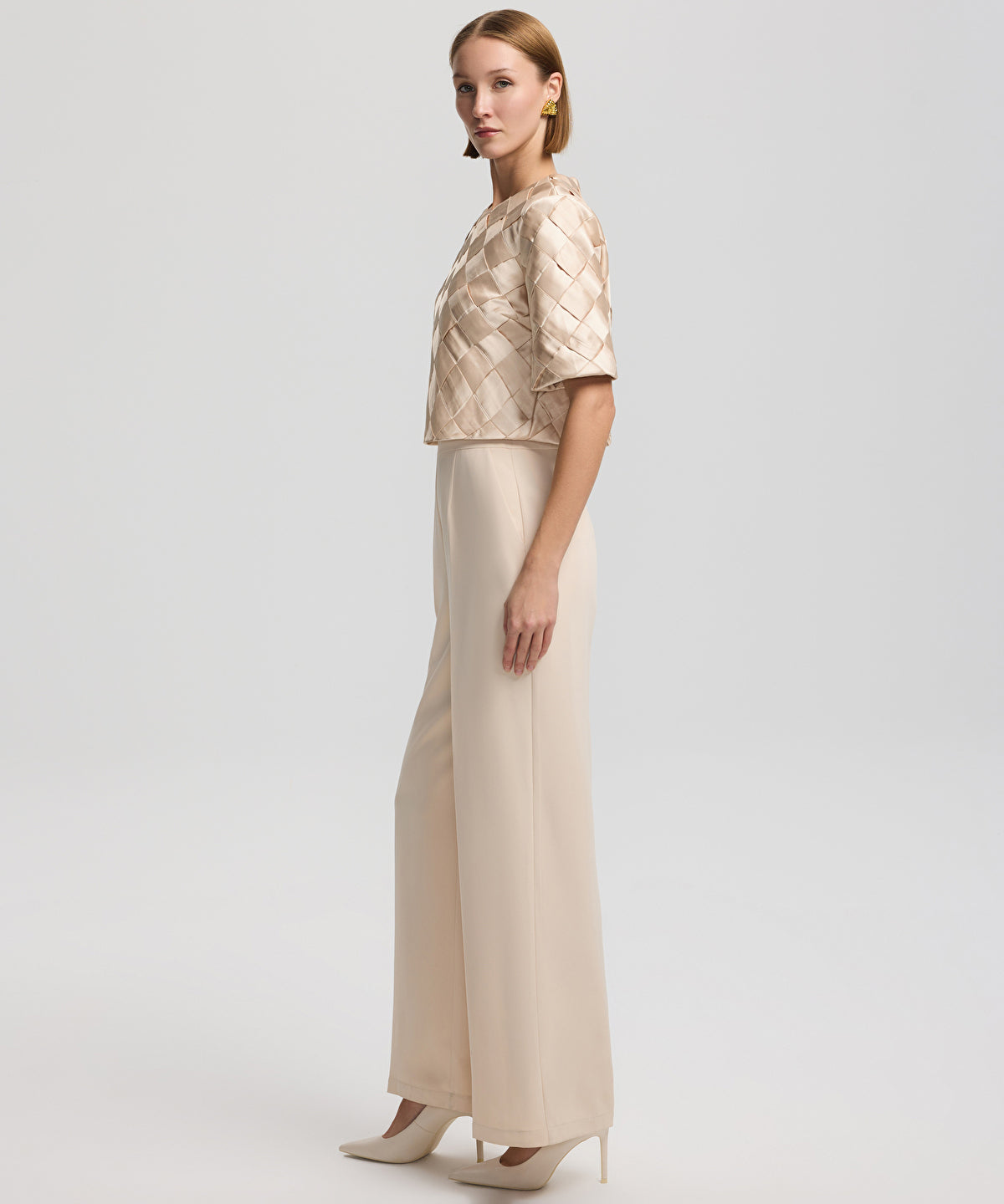 Zoomed Contrast Textured Jumpsuit