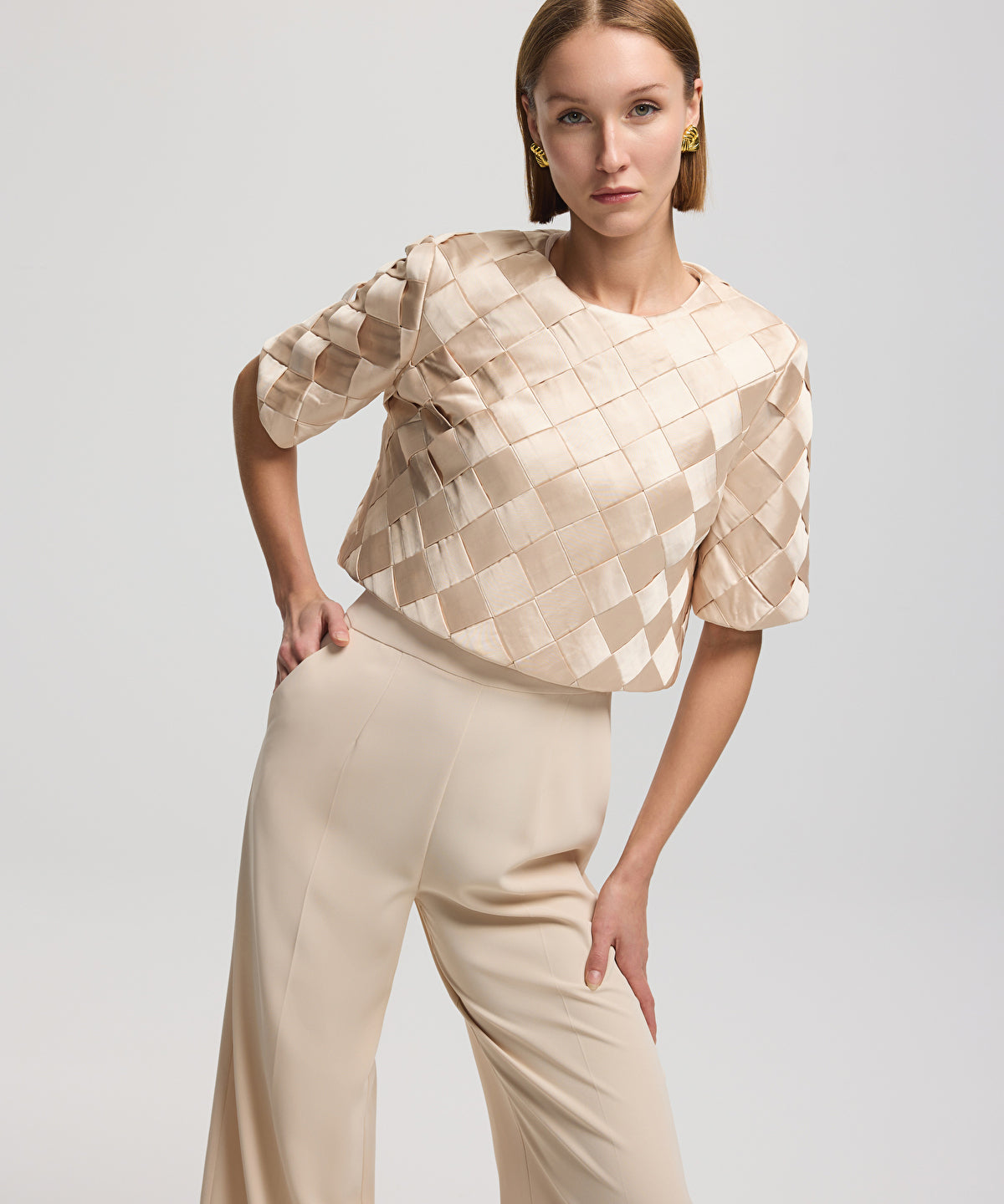 Zoomed Contrast Textured Jumpsuit
