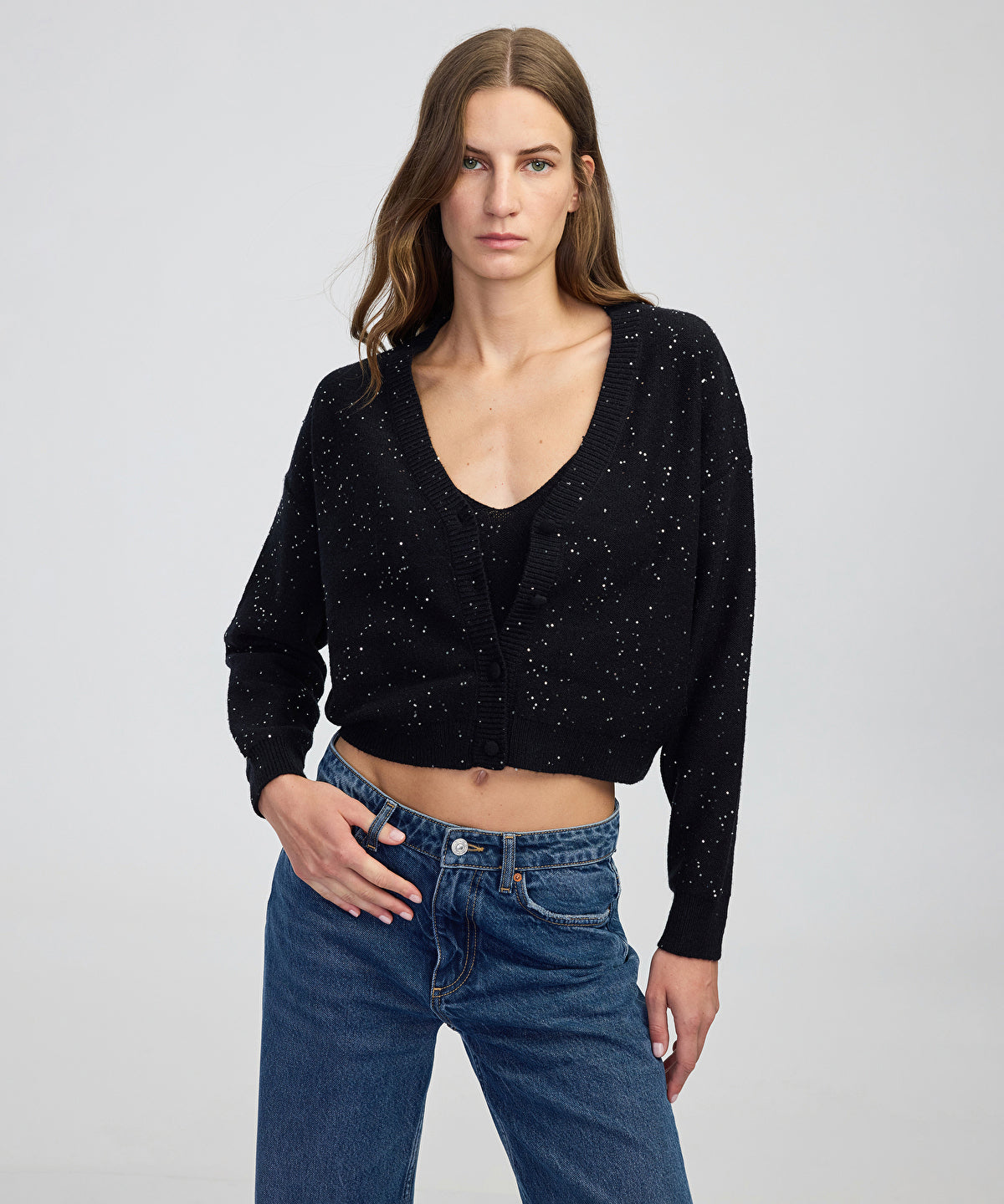 Zoomed Embellished Knit Cardigan