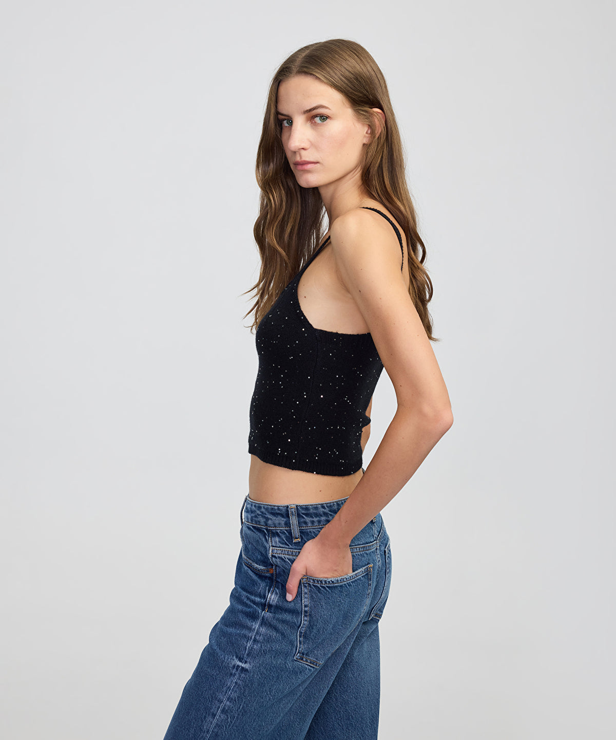 Zoomed Embellished Knit Top