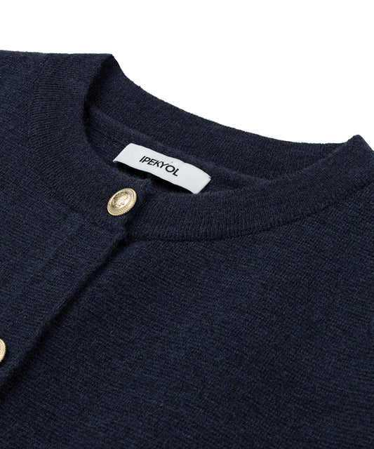 Gold-Button Knit Vest