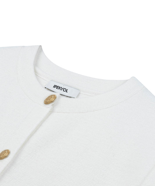 Gold-Button Knit Vest