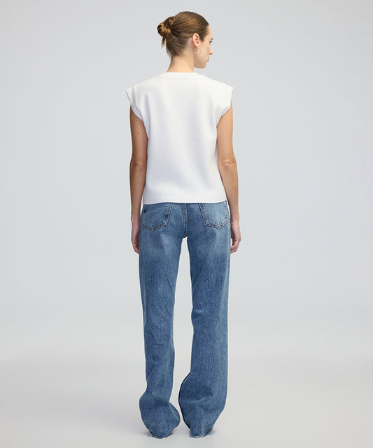 Gold-Button Knit Vest