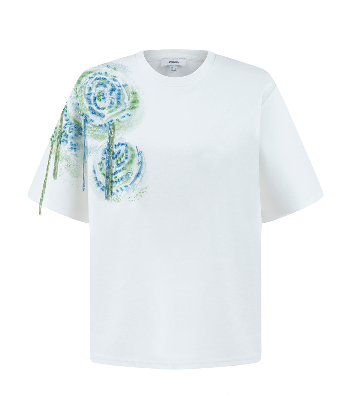 Zoomed T-Shirt With Rhinestones