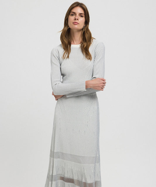 Ribbed Lurex Knit Dress