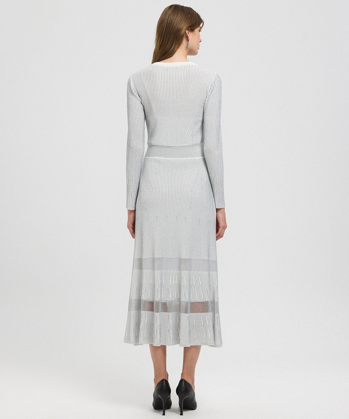 Zoomed Ribbed Lurex Knit Dress