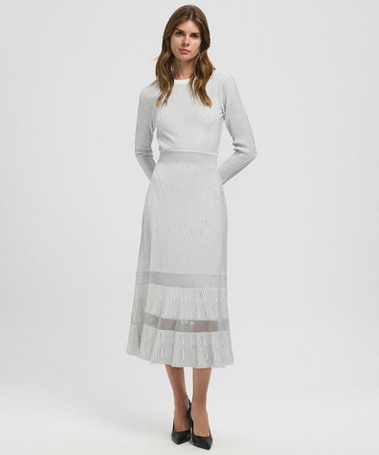 Ribbed Lurex Knit Dress