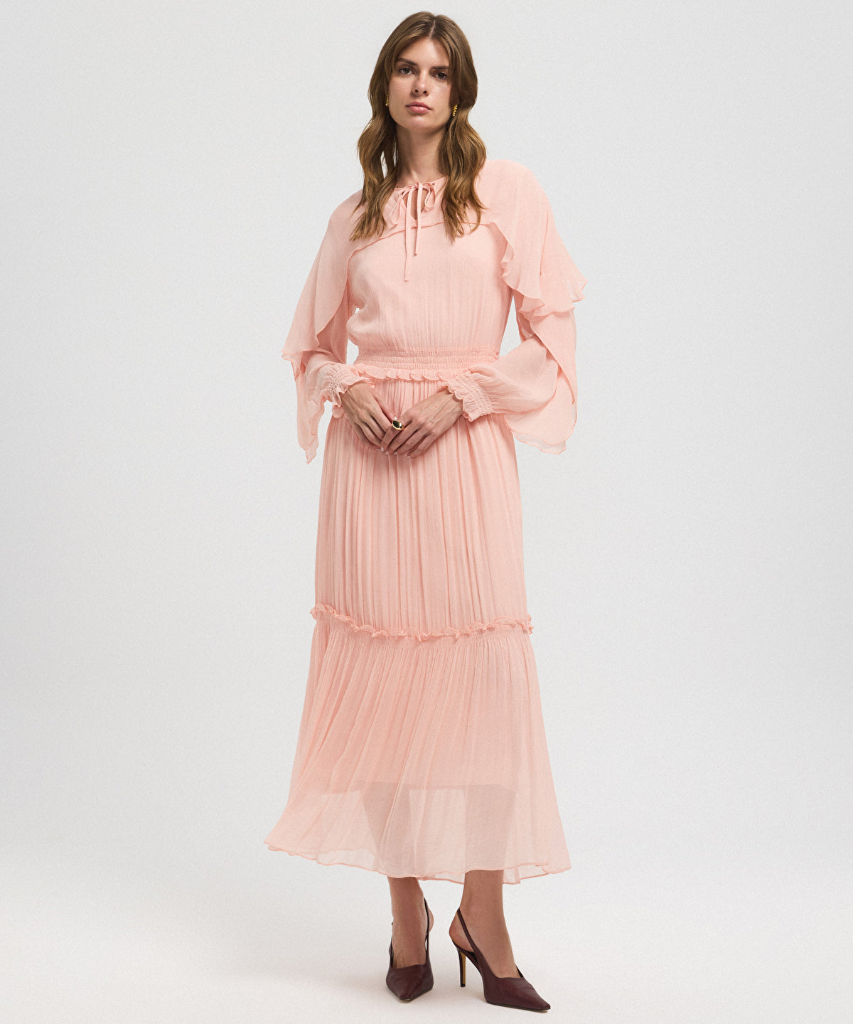 Ruffled Viscose Dress