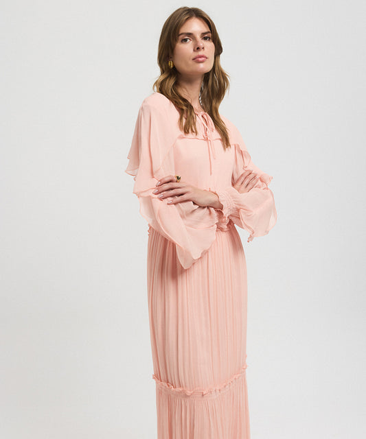 Ruffled Viscose Dress