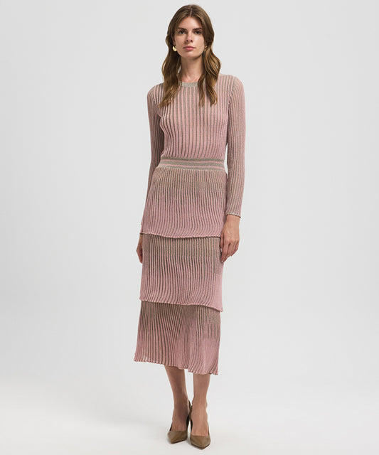 Tiered Hem Knit Dress
