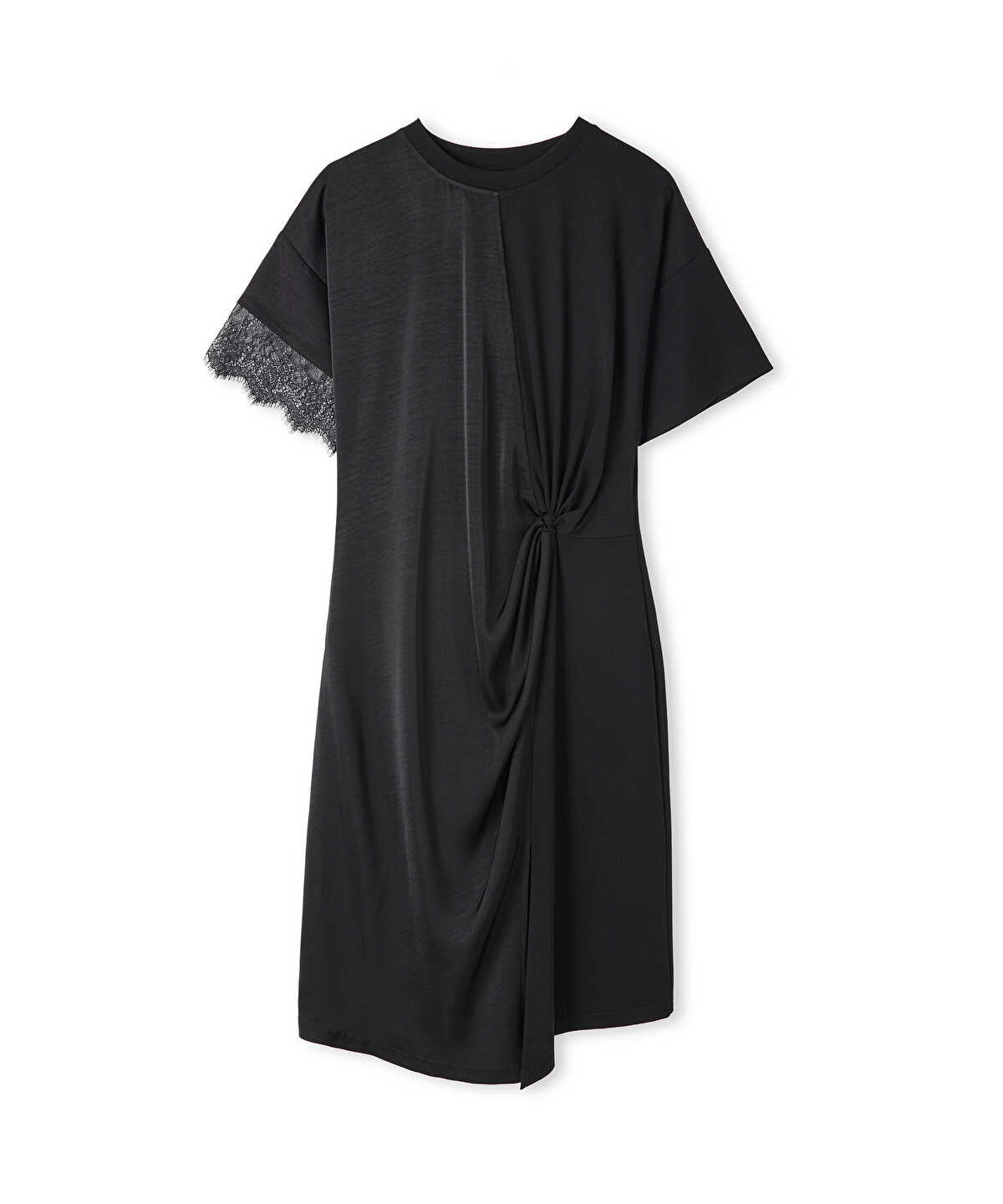 Lace Trim Mixed Dress