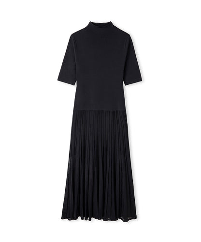 Pleated Knit Dress