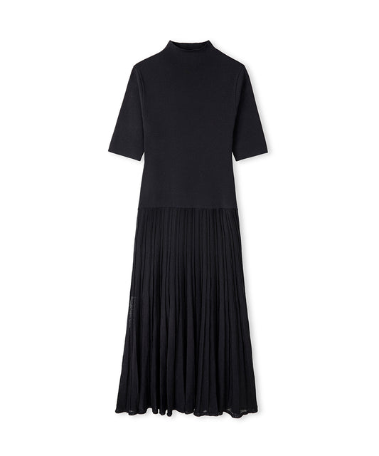 Pleated Knit Dress