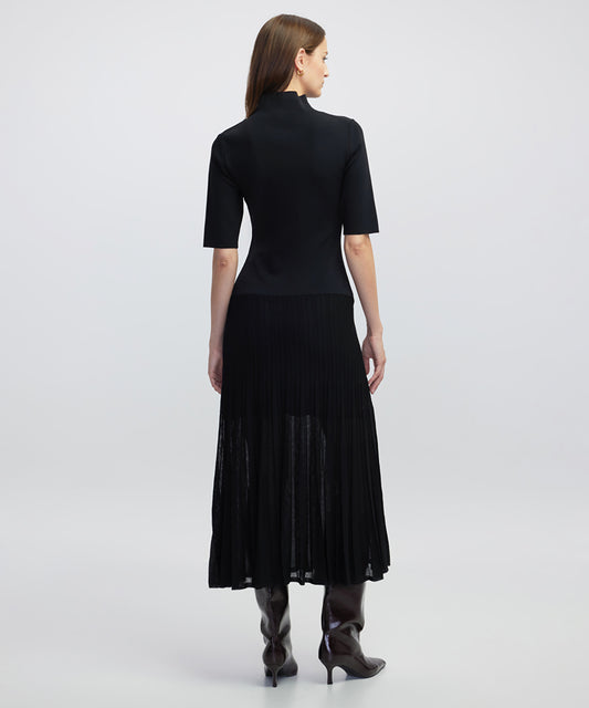 Pleated Knit Dress