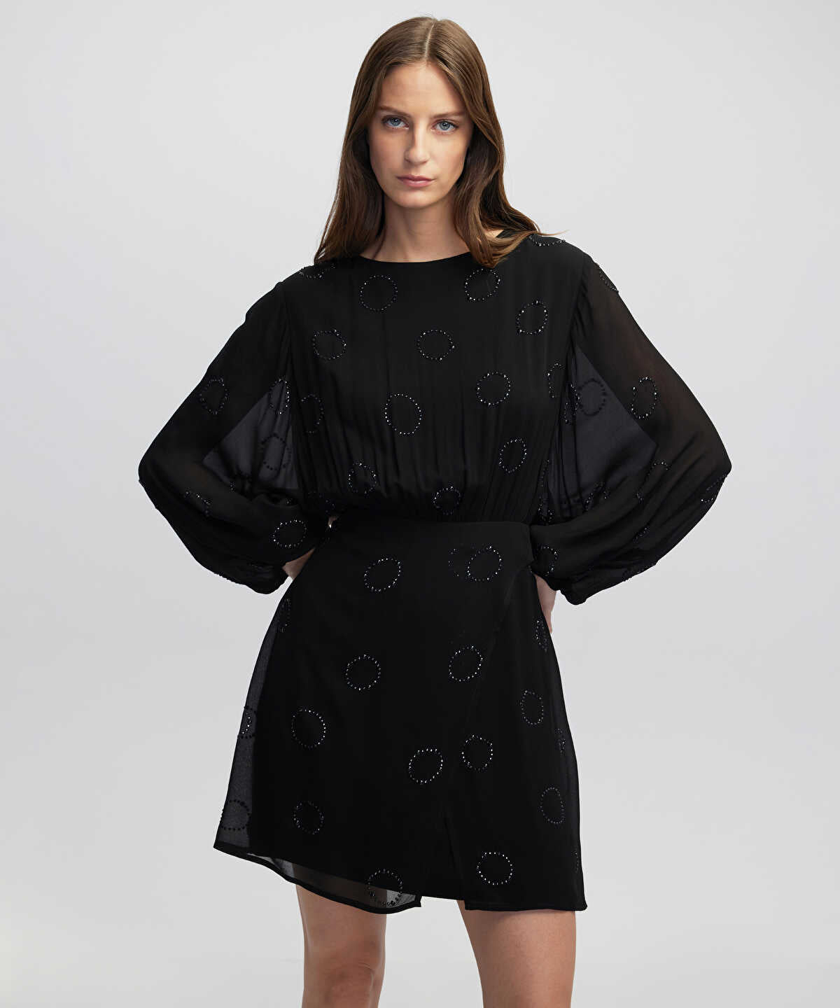 Rhinestone Chiffon Dress