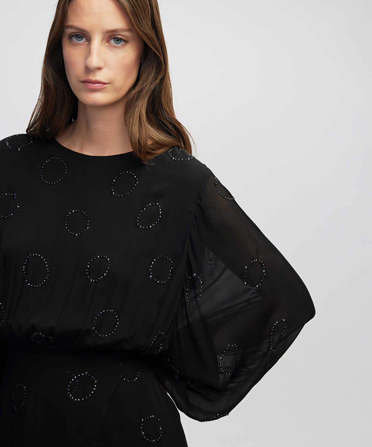 Rhinestone Chiffon Dress