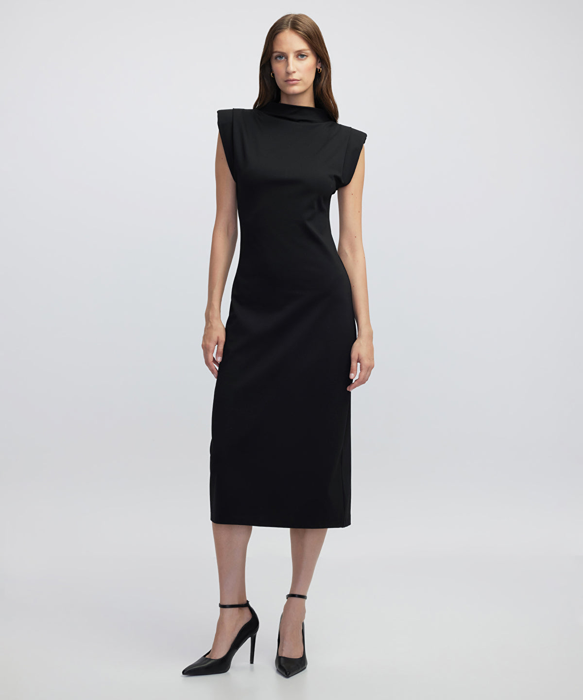 Knit Dress with Shoulder Pads