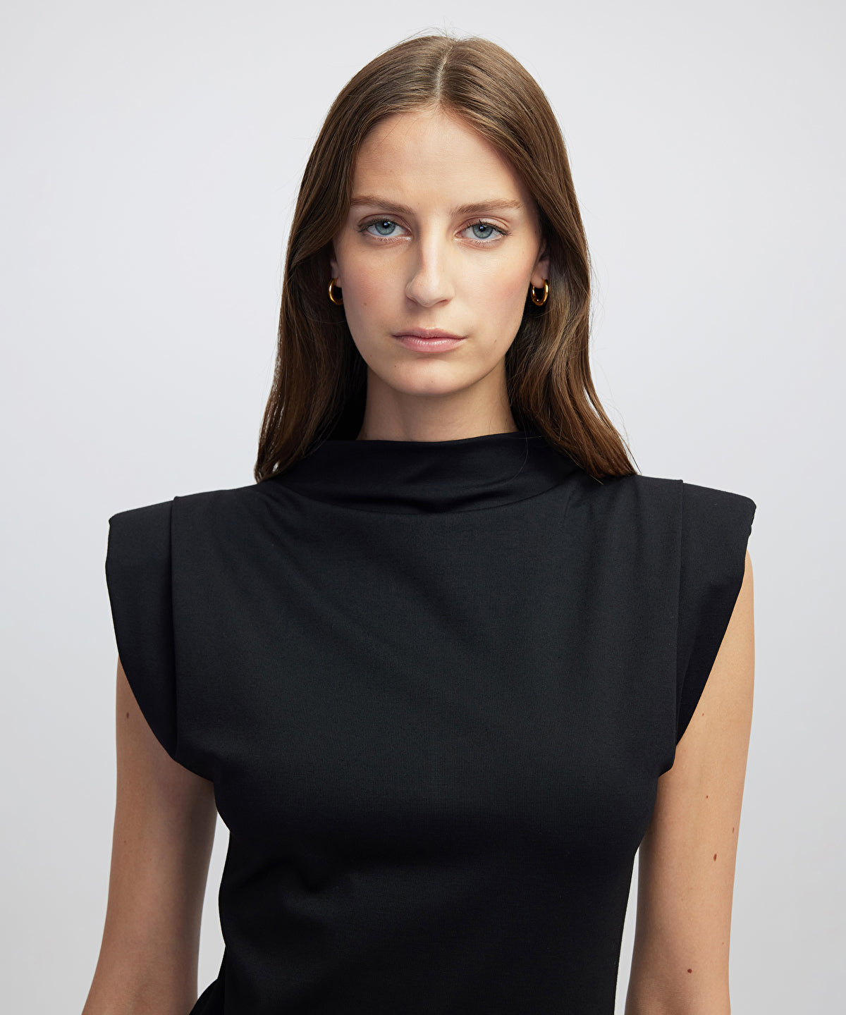 Knit Dress with Shoulder Pads