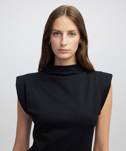 Knit Dress with Shoulder Pads