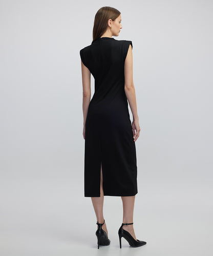 Knit Dress with Shoulder Pads