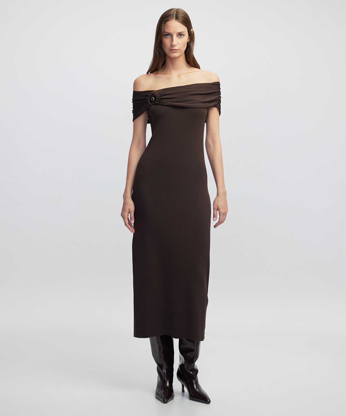 Off-the-Shoulder Knit Dress