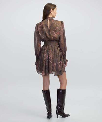 Printed High Neck Dress