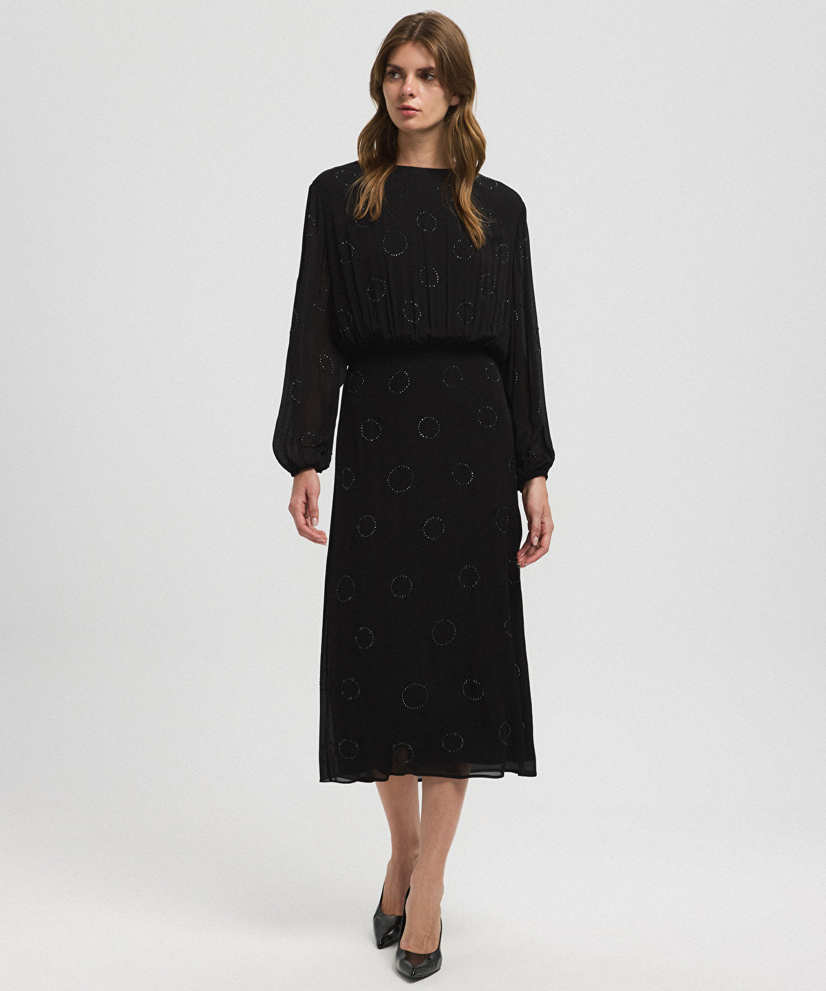 Zoomed Embellished Chiffon Dress